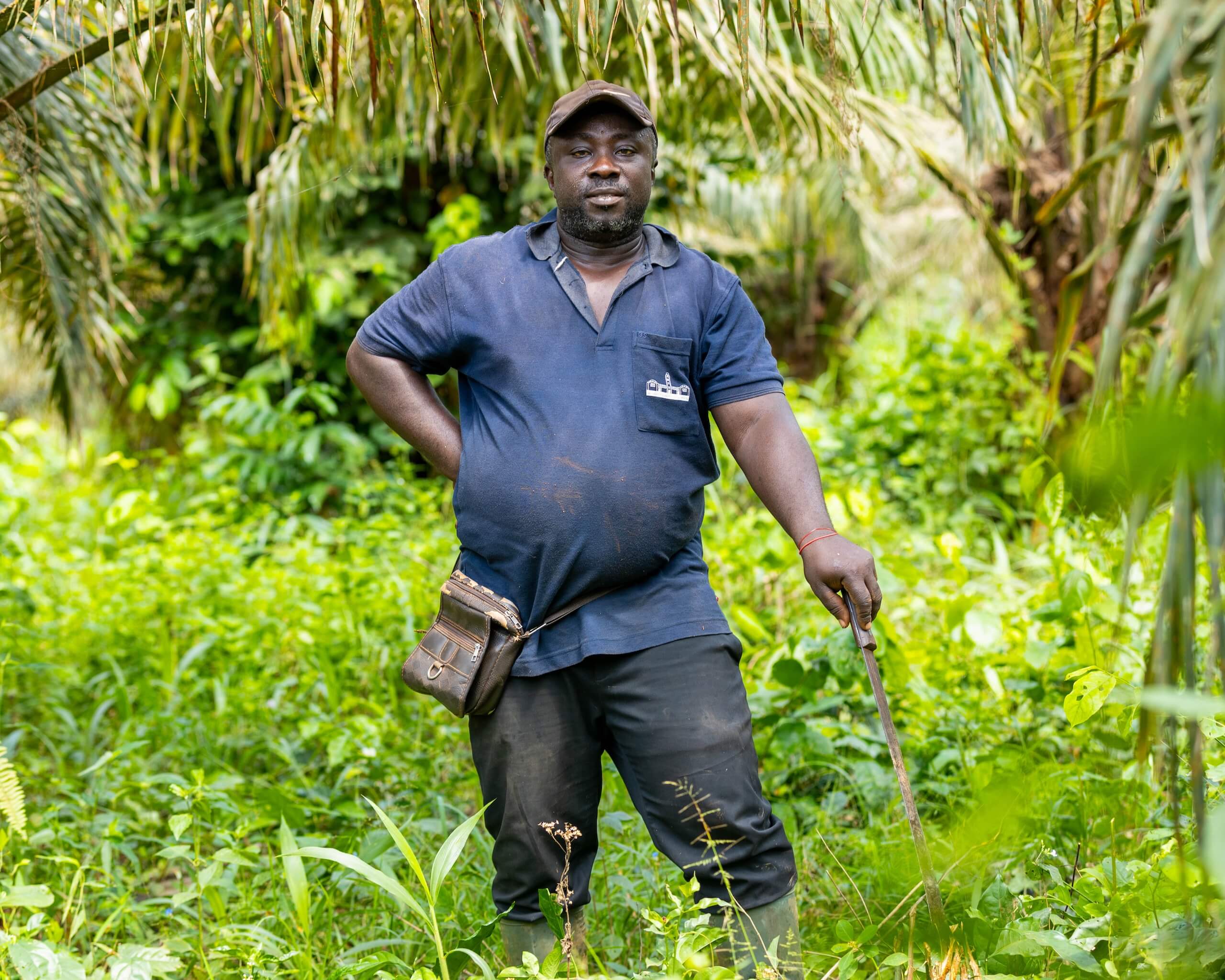 Oppong Korang, an oil palm farmer in the Eastern Region of Ghana