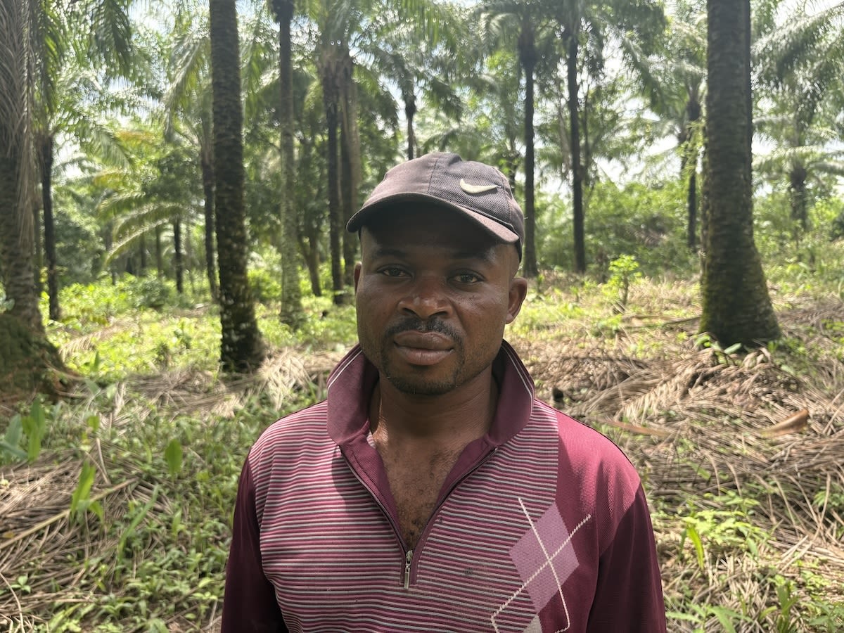 Jacob Overt is a small-scale oil palm farmer in Nigeria.